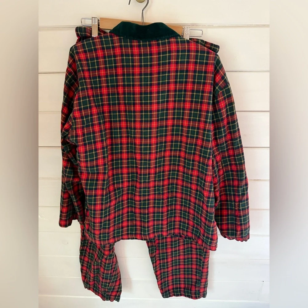 Vintage 90s Victorias Secret Country Tartan Plaid Flannel 2 PC Pajama Set LARGE